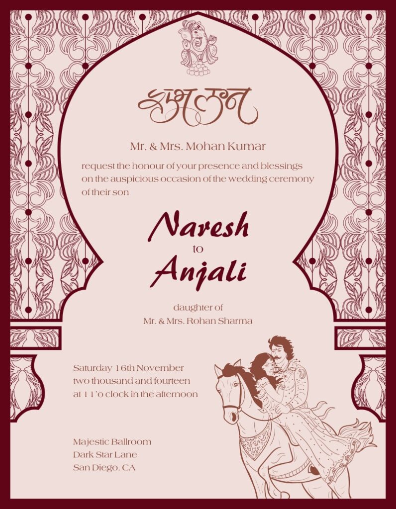 clip art of wedding card Indian hindu